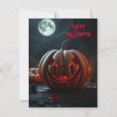 Halloween griezelige pompoen feestdagenkaart (Voorkant)