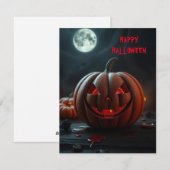 Halloween griezelige pompoen feestdagenkaart (Voorkant / Achterkant)