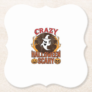 Halloween Griezelige Pompoen Retro Gegraveerde Tex Kartonnen Onderzetters