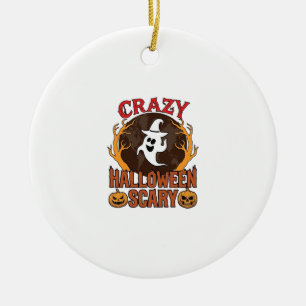 Halloween Griezelige Pompoen Retro Gegraveerde Tex Keramisch Ornament