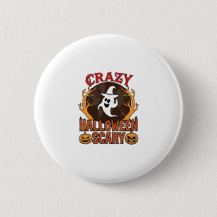 Halloween Griezelige Pompoen Retro Gegraveerde Tex Ronde Button 5,7 Cm