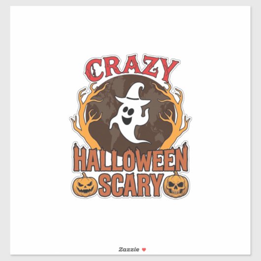 Halloween Griezelige Pompoen Retro Gegraveerde Tex Sticker (Vel)