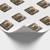 Halloween Griezelige Pompoen Vogelverschrikker Lan Cadeaupapier (Hoek)