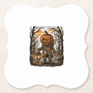 Halloween Griezelige Pompoen Vogelverschrikker Lan Kartonnen Onderzetters