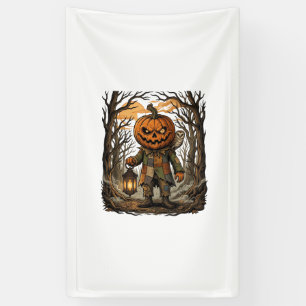 Halloween Griezelige Pompoen Vogelverschrikker Lan Spandoek