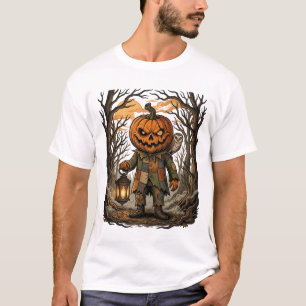 Halloween Griezelige Pompoen Vogelverschrikker Lan T-shirt