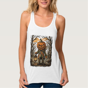 Halloween Griezelige Pompoen Vogelverschrikker Lan Tanktop