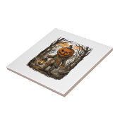 Halloween Griezelige Pompoen Vogelverschrikker Lan Tegeltje (Zijkant)