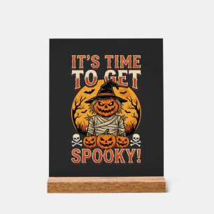 Halloween Griezelige Pompoen Vogelverschrikker Vin Acryl Bord