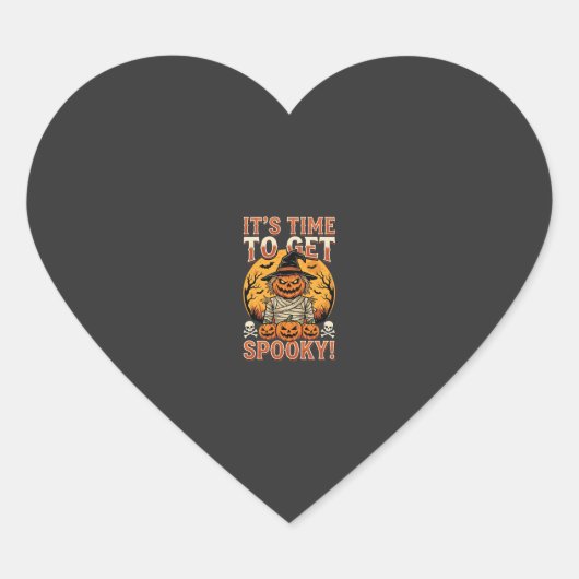 Halloween Griezelige Pompoen Vogelverschrikker Vin Hart Sticker (Voorkant)
