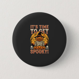 Halloween Griezelige Pompoen Vogelverschrikker Vin Ronde Button 5,7 Cm