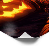 Halloween Griezelige Pompoenveld  Perfect Poster (Hoek)