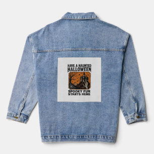 Halloween Griezelige Shirt Spooky Vintage Feest On Denim Jacket