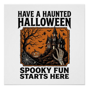 Halloween Griezelige Shirt Spooky Vintage Feest On Perfect Poster