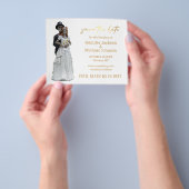 Halloween griezelige skeletten save the date goud flyer (Hand)