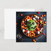 Halloween griezelige Snoepjes kom Kaart (Voorkant / Achterkant)