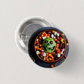 Halloween griezelige Snoepjes kom Ronde Button 3,2 Cm (Voorkant /achterkant)