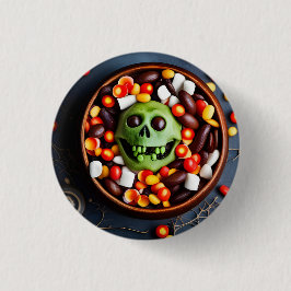 Halloween griezelige Snoepjes kom Ronde Button 3,2 Cm