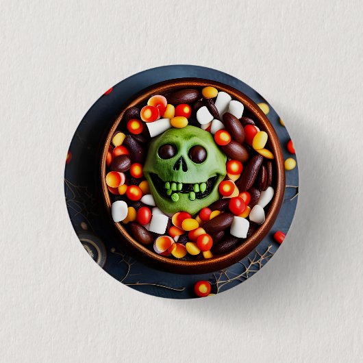 Halloween griezelige Snoepjes kom Ronde Button 3,2 Cm (Voorkant)