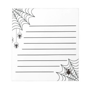 Halloween Griezelige Spinnenweb Gelinieerd Papier Notitieblok