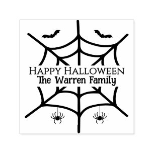 Halloween Griezelige Spinnenweb Spin Bats Familie Zelfinktende Stempel