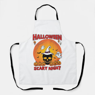 Halloween Griezelnacht Schedel Heksenhoed Pompoene Schort