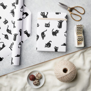 Halloween Griezels Cats Grappig Patroon Cadeaupapier
