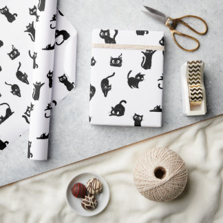 Halloween Griezels Cats Grappig Patroon Cadeaupapier
