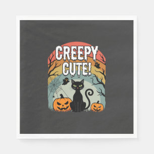 Halloween Griezels Enge Zwart Kat Pompoen Design Servet
