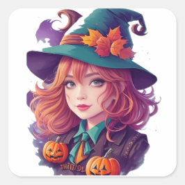 Halloween Griezels Feest Vierkante Sticker