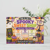 Halloween Griezels Snoep Winkel Kaart (Staand voorkant)