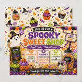 Halloween Griezels Snoep Winkel Kaart (Voorkant / Achterkant)