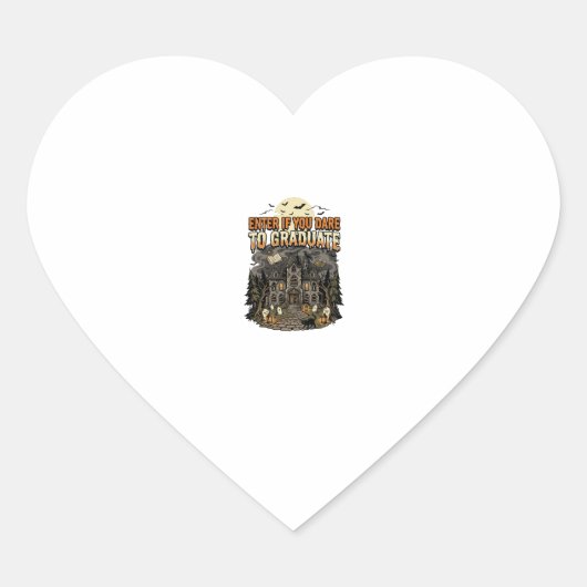 Halloween Griezelschool Nacht Hart Sticker (Voorkant)