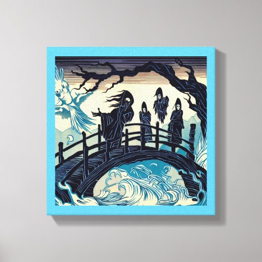 Halloween - Griezeltje Brug Houtsnede 2 Canvas Afdruk (Voorkant)