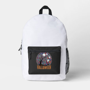 Halloween Griezeltoren Geesten en Zwarte Kat Bedrukte Rugzak