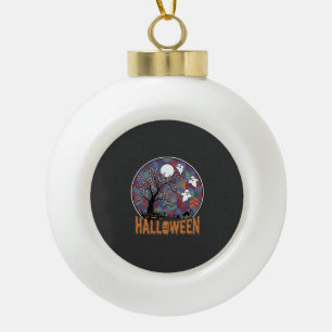 Halloween Griezeltoren Geesten en Zwarte Kat Keramische Bal Ornament