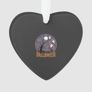 Halloween Griezeltoren Geesten en Zwarte Kat Ornament