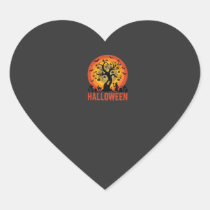 Halloween Griezeltoren Heks en Zwarte Katten Hart Sticker
