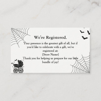 Halloween Griezige Baby Shower Cadeau Registratie Informatiekaartje