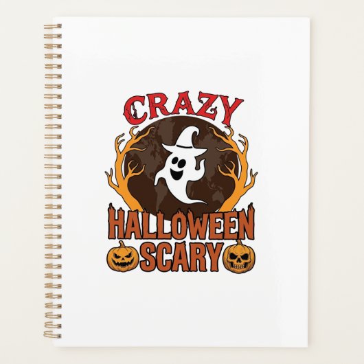 Halloween Griezige Pompoen Retro Gegraveerde Textu Planner (Voorkant)