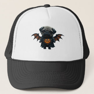 Halloween Griezige Pug Klassiek T-shirt Trucker Pet