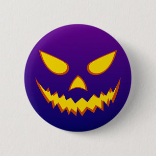 Halloween grijnzend gezicht Jack o Lantern Pompoen Ronde Button 5,7 Cm