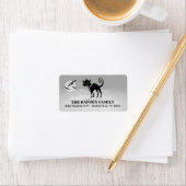 Halloween grijs adreslabel - Black Cat Etiket (Insitu)