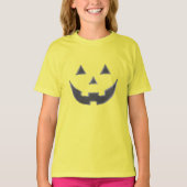 Halloween grijs geel Jack o lantaarn pompoen kinde T-shirt (Voorkant)