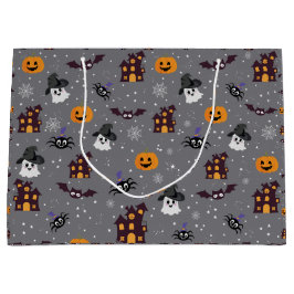Halloween grijs groot cadeauzakje