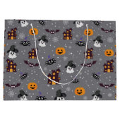 Halloween grijs groot cadeauzakje (Achterkant)