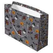 Halloween grijs groot cadeauzakje (Achterkant Gekanteld)