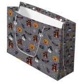 Halloween grijs groot cadeauzakje (Voorkant Gekanteld)