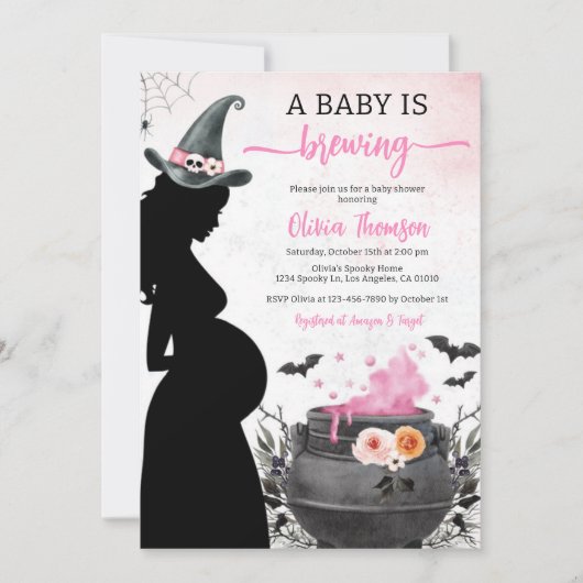 Halloween Grill Baby shower Baby is aan het brouwe Kaart (Voorkant)
