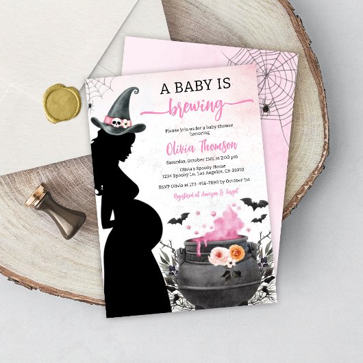 Halloween Grill Baby shower Baby is aan het brouwe Kaart
